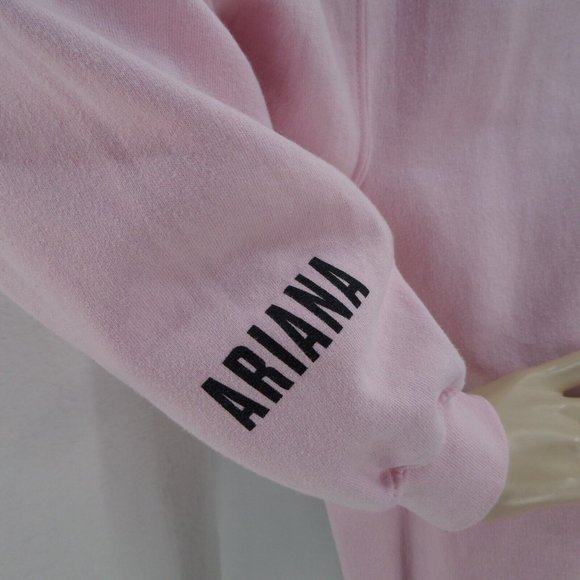 "ARIANA GRANDE" PINK DANGEROUS WOMAN TOUR 2017 GRAPHIC CREW SWEATSHIRT SIZE: L - Picture 4 of 6